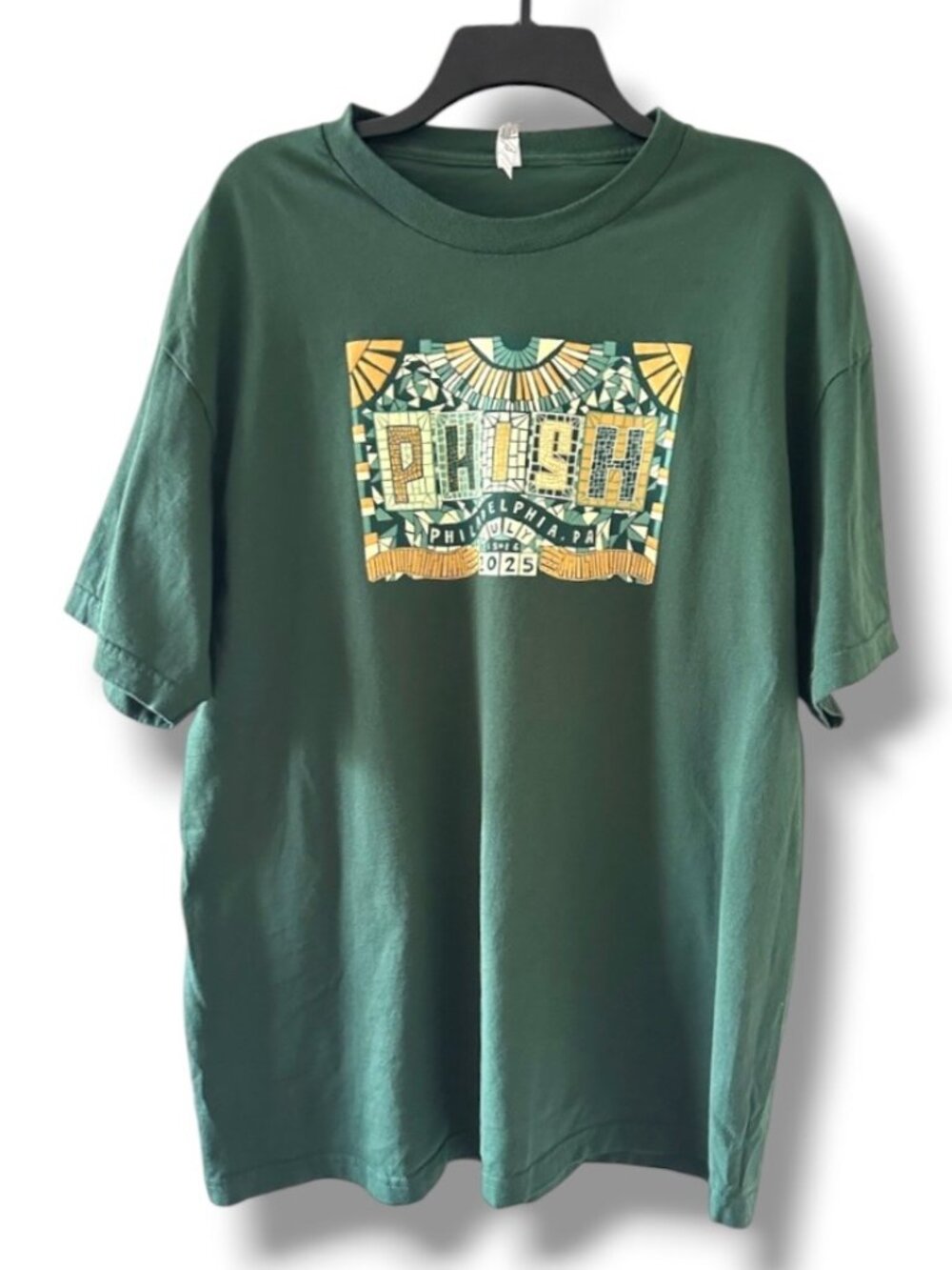 Phish Summer Tour 2025 Philadelphia Green T-Shirt Unisex Size XL Band Tee